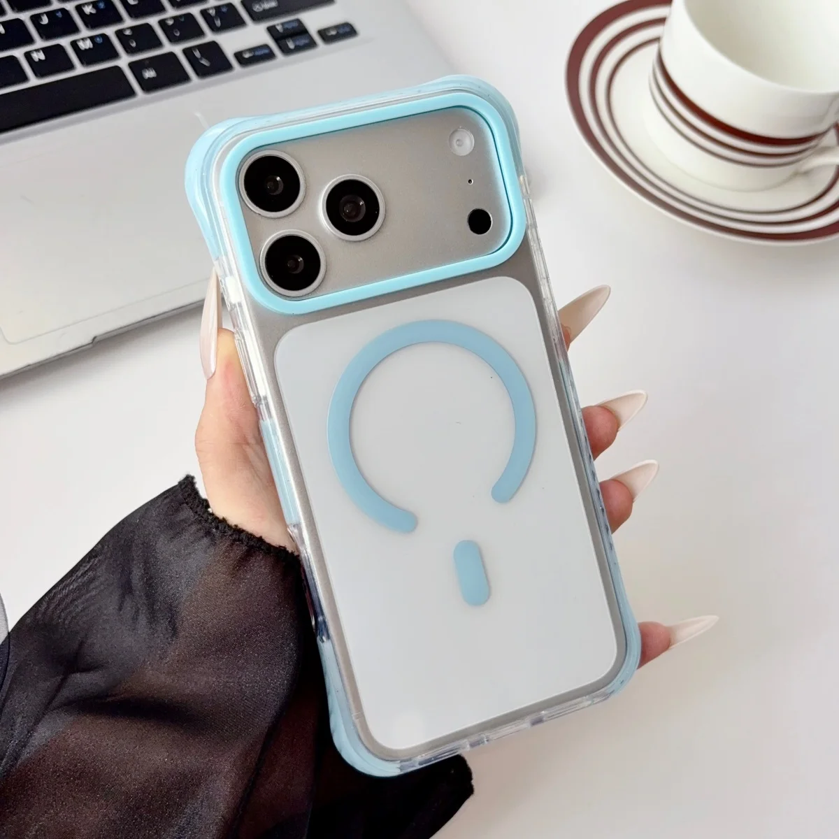 Airbags Shockproof Clear Magnetic Armor Case for IPhone 18 17 16 15 14 Pro Max for Magsafe Wireless Charging Shockproof Cover