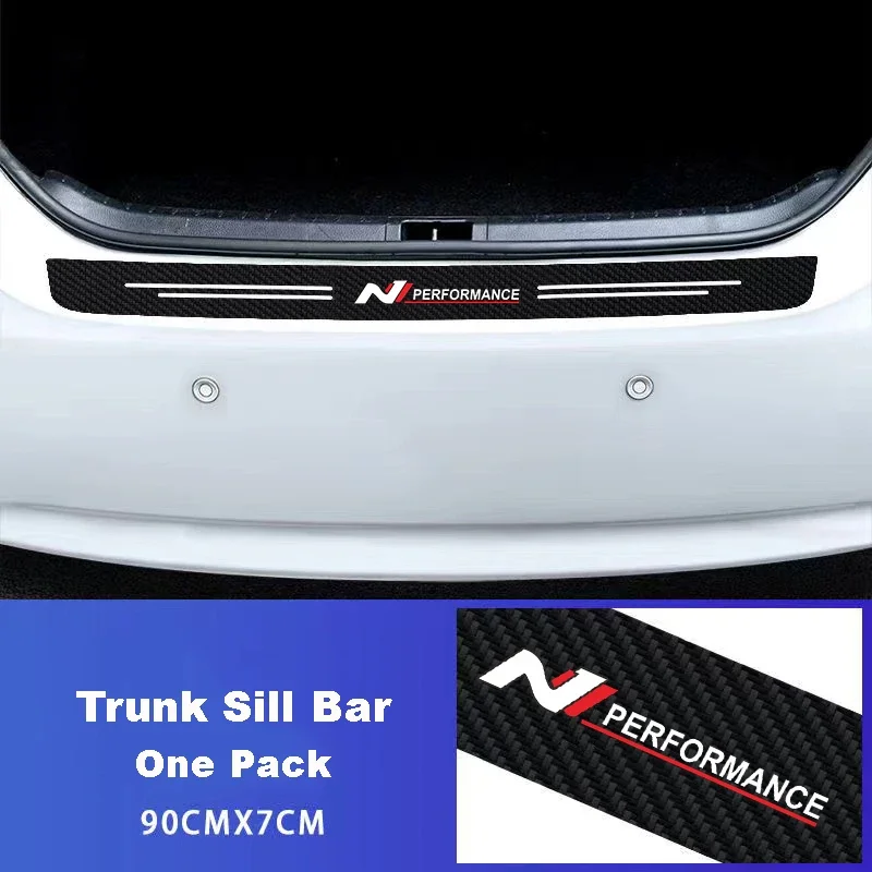 Waterproof Carbon Fiber Car Door Sill Anti Scratch Guard Strip Tape Protector For N Line Tucson NX4 i30 i20 Sonata Kona Santa Fe
