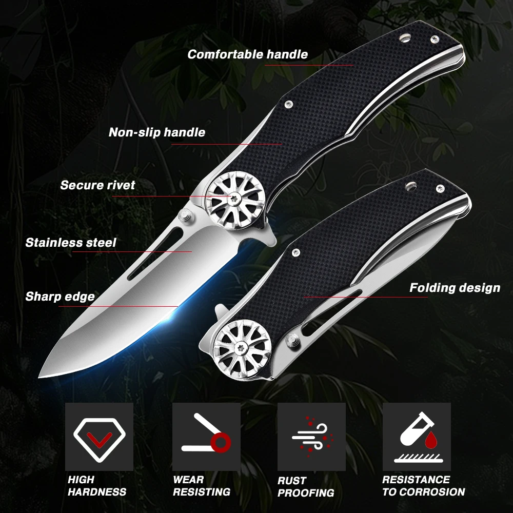 Folding Knife Edc Multi High Hardness Military Knives- Good for Hunting Camping Survival Outdoor Everyday Carry