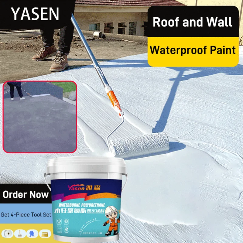 

1KG Water-based Waterproof Glue Paste Strong Repair Adhesive Polyurethane Leak-proof Paint for Home Bathroom Roof Leaks
