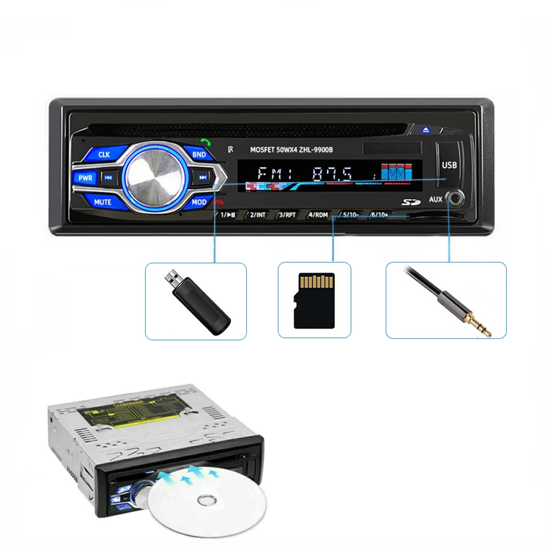 Stereo Car Handfree Autoradio BT Audio Radio 5014 Car-styling Wireless Remote Control 1 Din 12V Car DVD CD Player Vehicle MP3