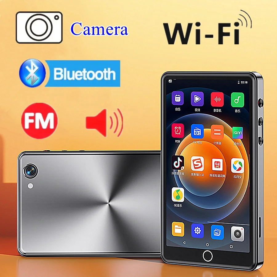 MP4-плеер Mahdi с камерой Bluetooth Wi-Fi Android 16 ГБ Сенсорный экран Hi-Fi Музыкальный MP3-плеер TF-карта Регистратор Видео Walkman 2025