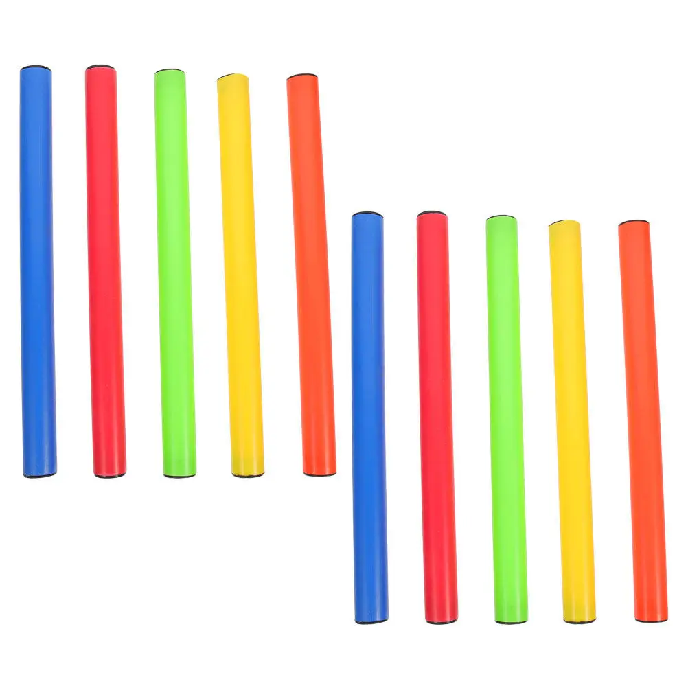 10Pcs Relay Standard Size Plastic Running Sticks for Relay Races Lightweight Ergonomic Grip Competition Tool for Field