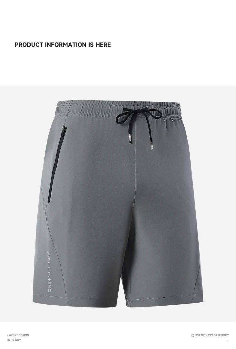 Men's Bottoms Summer Gym Workout Running Cycling Quick Drying Breathable Drawstring Waist Sports Shorts Reflective