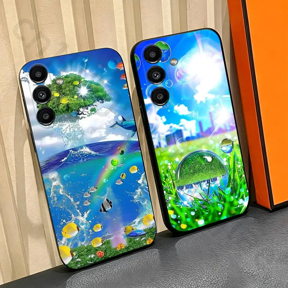 F-Frutiger Aero Art Phone Case For Samsung Galaxy A13,A21s,A22,A31,A32,A52,A53,A71,A80,Soft Black Shell