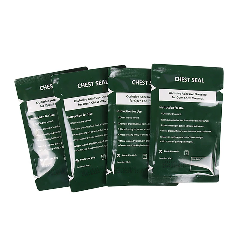 Medical Vent Chest Seal Occlusive Adhesive Dressing For Open Chest Wounds Care Survival Emergency Trauma Sticker First Aid Patch