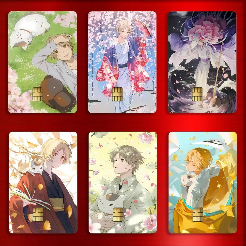 

Animation N-Natsume Yujin cho Card Stickers For Debit Bank Credit Cards Metro Bus Pass Sticker Decoration Cover 4PCS Card Skin