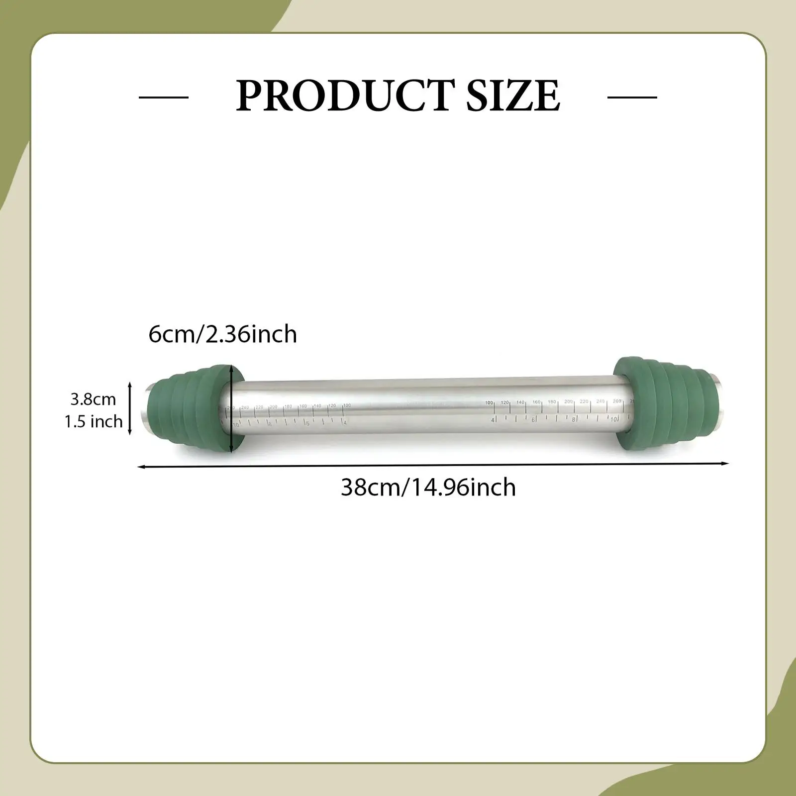 Stainless Steel Rolling Pin Baking Rolling Pin Multifunction Comfortable