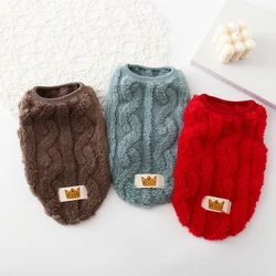 Winter Warm Dog Sweaters for Small Dogs Plush Dog Clothes Soft Wool Puppy Coat Jacket Chihuahua Teddy Puppy Clothes Dog Supplies