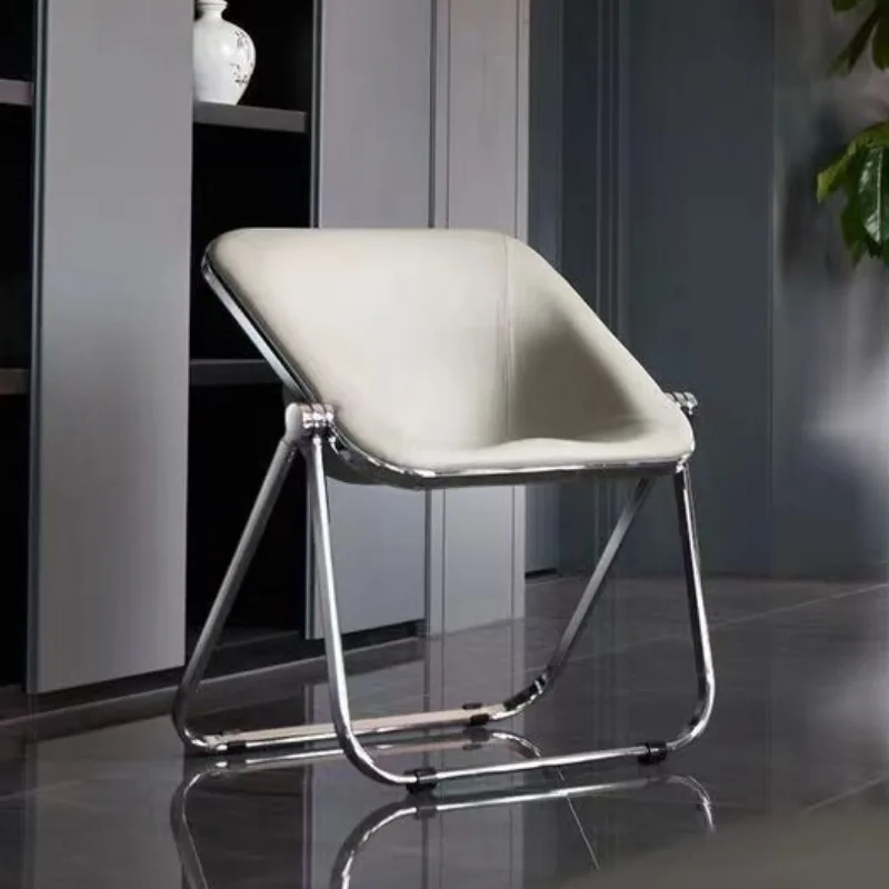 

Simple Living Room Chair Simple Folding Modern Portable Household Metal Stool Legs Leisure Chair Home Living Room Furniture