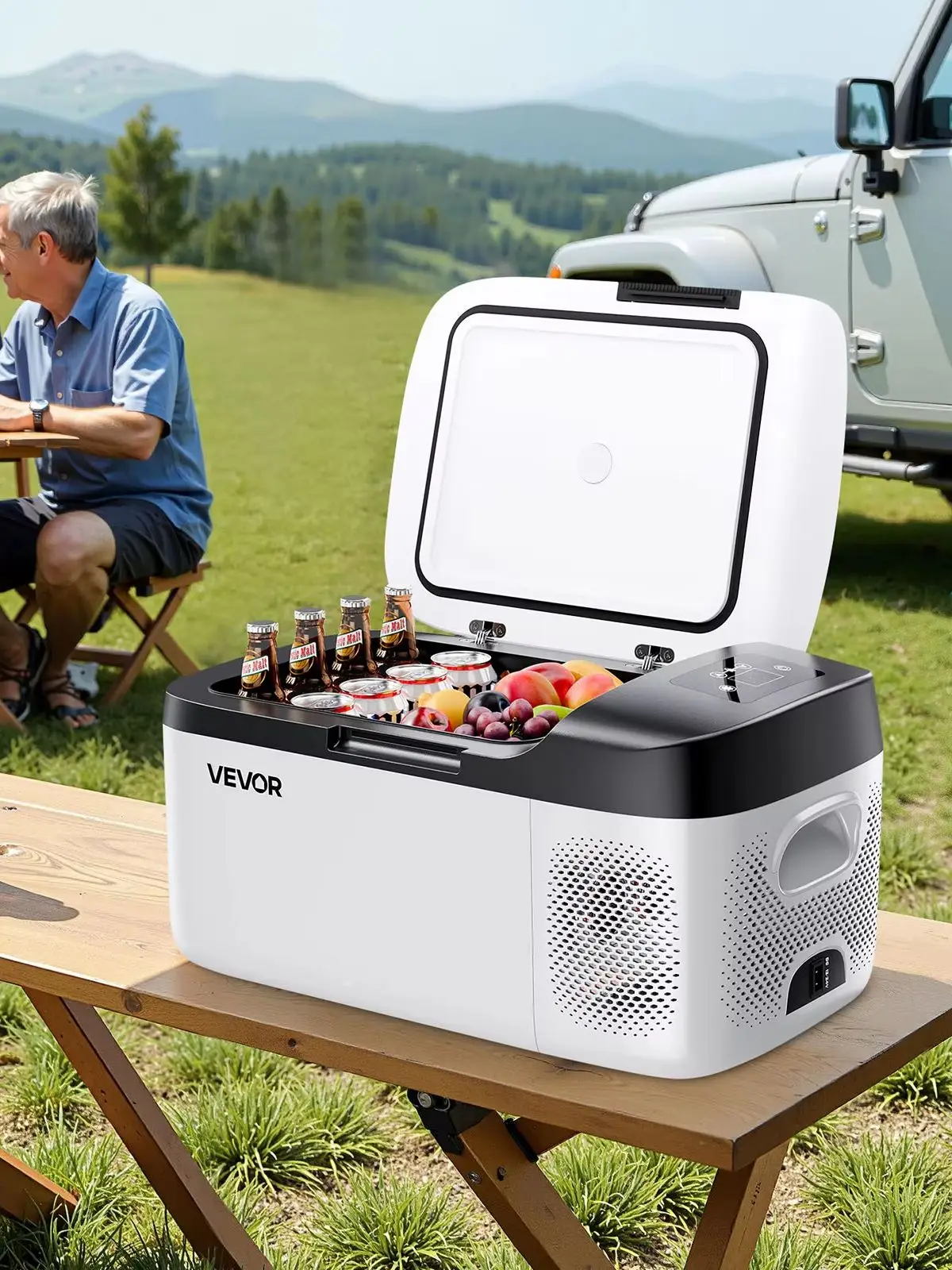 SucceBuy 15L Kleine Koelkast Draagbare Auto Vriezer 12V/24V Mini Koelkast Compressor Koeler voor Campers Reizen Kamperen Buitenactiviteiten - afbeelding 2