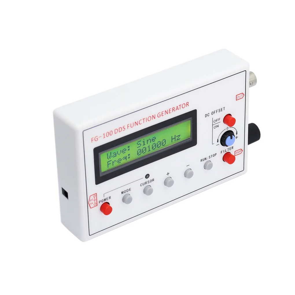 FG-100 DDS Function Signal Generator Frequency Counter 1Hz - 500KHz Signal Source Module Sine+Square+Triangle+Sawtooth Waveform