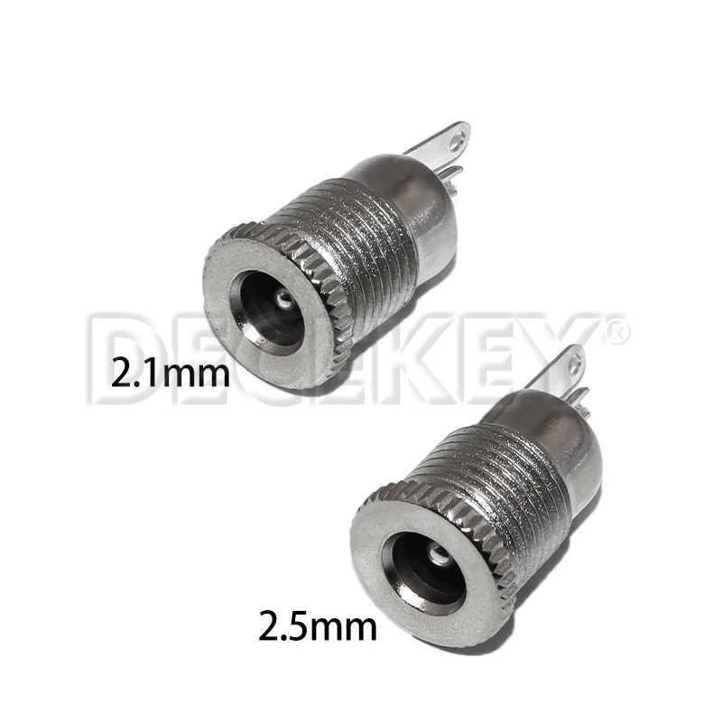 5PCS/LOT 11MM 5.5*2.1 5.5*2.5 DC099 5.5 mm x 2.1mm DC Power Jack Socket Female Panel Mount Connector Metal DC-099 Open Hole