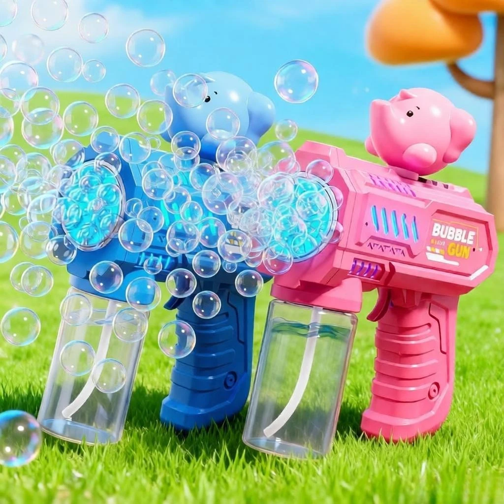 Elektrische Seifenblasenmaschine in Tierform für Kinder, Elefant, Hase, Bär, automatische Seifenblasenpistole, Outdoor-Kinderspielzeug, Geburtstagsgeschenke