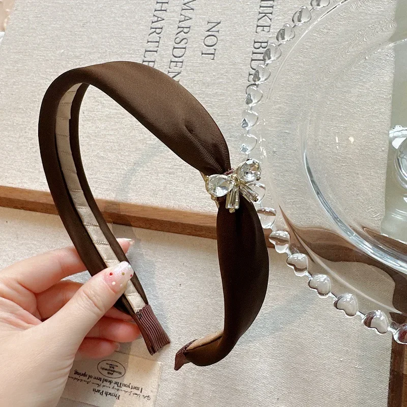 Koreaanse mode flash diamanten strik hoofdband hoog gevoel voor uitgaan veelzijdige gebroken haar hoofdband hoge schedel top haaraccessoires