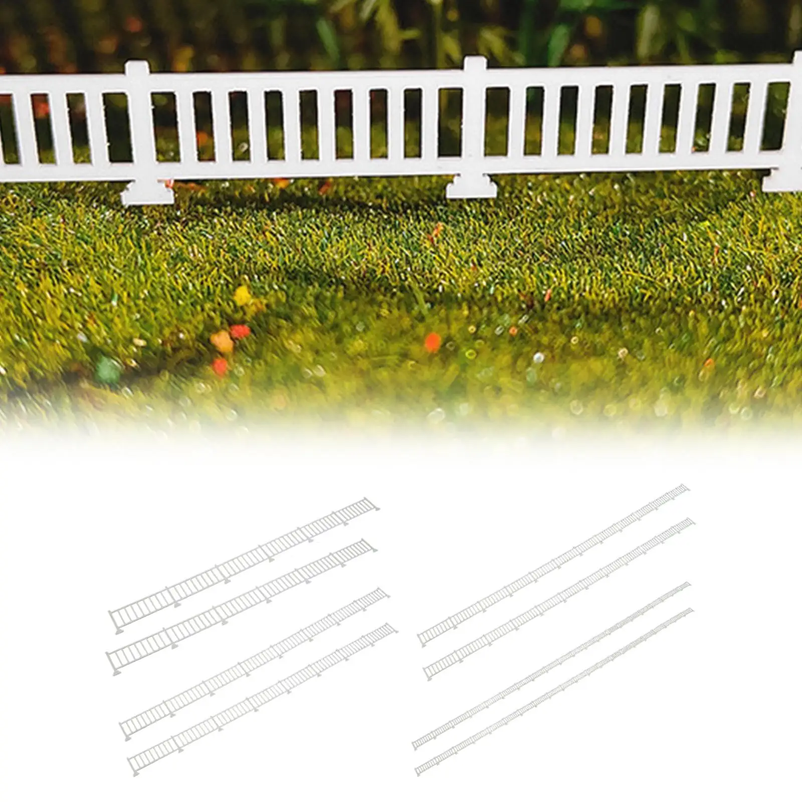 2Pcs Fence Models Handrail Miniature Railing Railway Fencing for DIY Crafts Architectural Layouts Model Building Projects