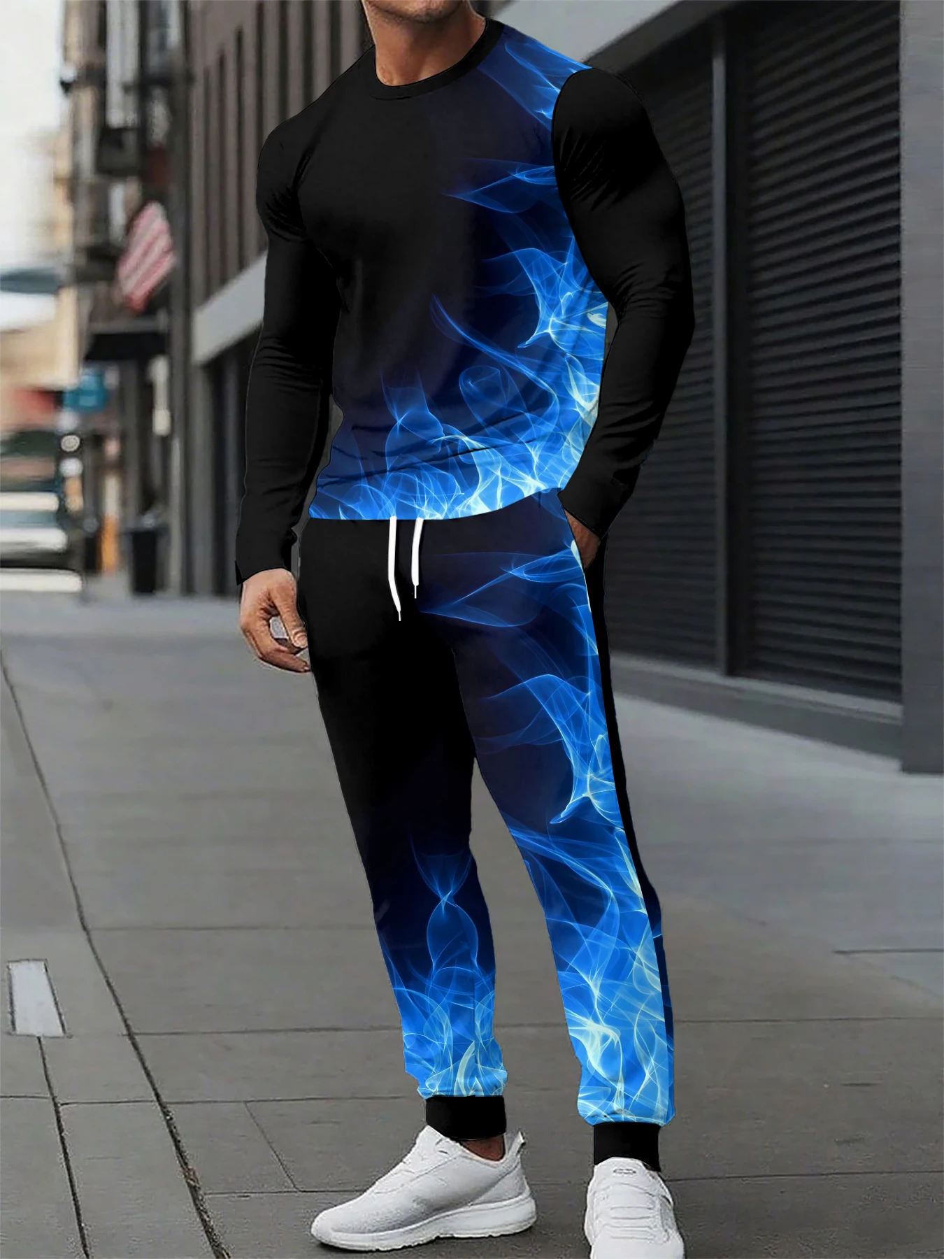 

Осенне-зимний мужской комплект с длинными рукавами Париж с принтом для мужчин Модный комплект Быстросохнущий и дышащий комплект с длинными рукавами