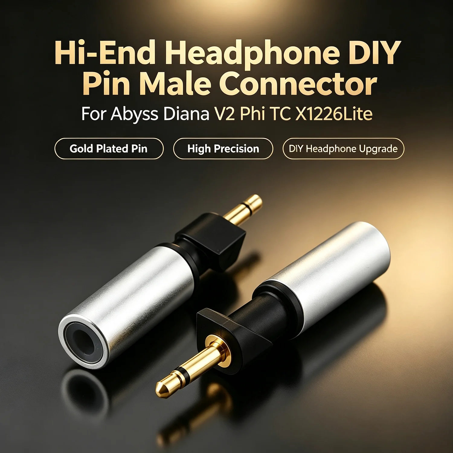 Hi-End Headphone DIY Pin Male Connector Plug High Precision Audio Jack Replacement Parts For Abyss Diana V2 Phi TC X1226Lite