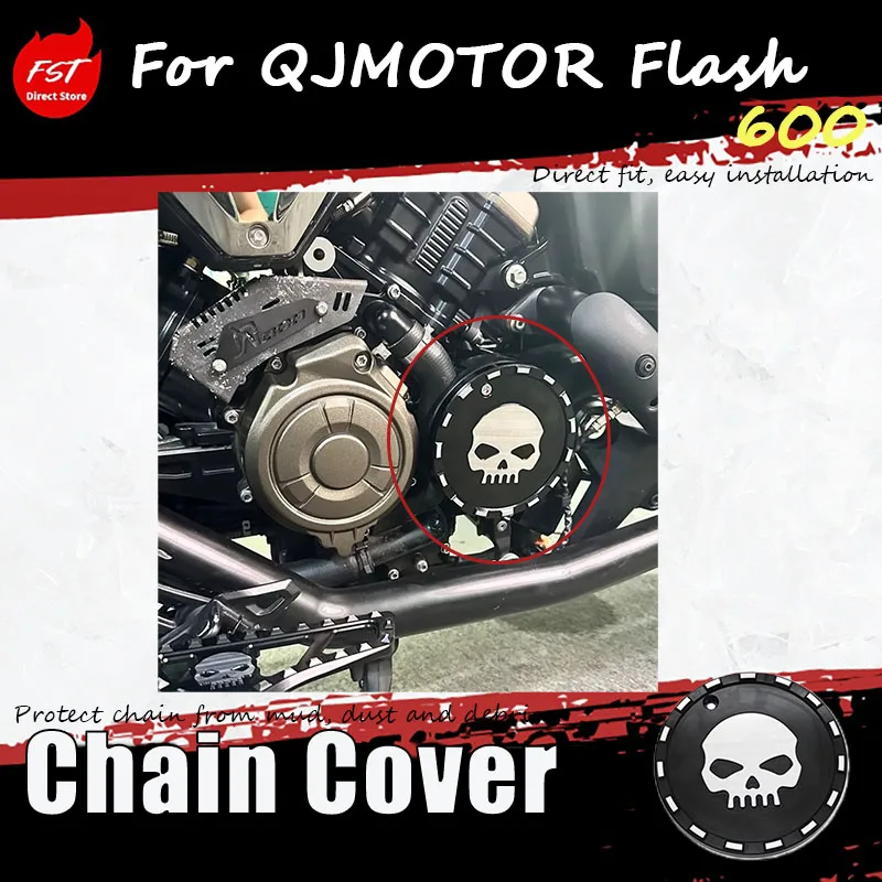 

For QJMOTOR Flash 600 modification part - chain cover decorative small cover accessory,Protect chain from mud, dust and debris..