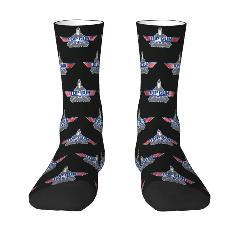 

Fun Men's Fighter Jets Top Gun Dress Socks Unisex Breathbale Warm 3D Print Maverick Film Crew Socks