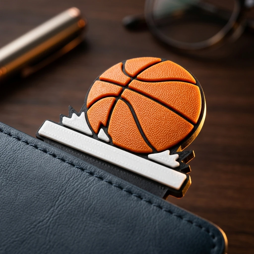 Basketball Bookmark 3D Printed Sport Book Page Marker Novelty Reading Clip Stationery Gift for Basketball Fans Students
