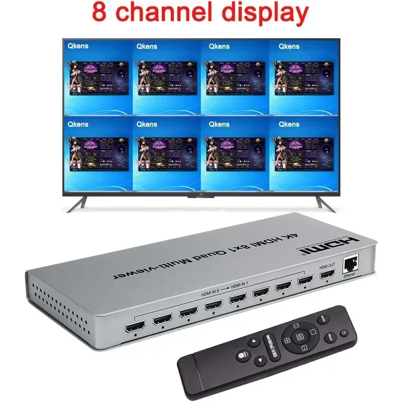 

4K 8x1 HDMI Multi-viewer Seamless Switch 2 4 6 8 Channel Video Multiplexer Screen Splitter Vs 1080p 4x1 Quad Hdmi Multiviewer