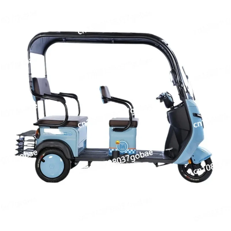 Elderly Small Household Women Walk Electric Tricycle Pick Up and Drop Off Children Three-wheeled Electric Vehicle with Shed