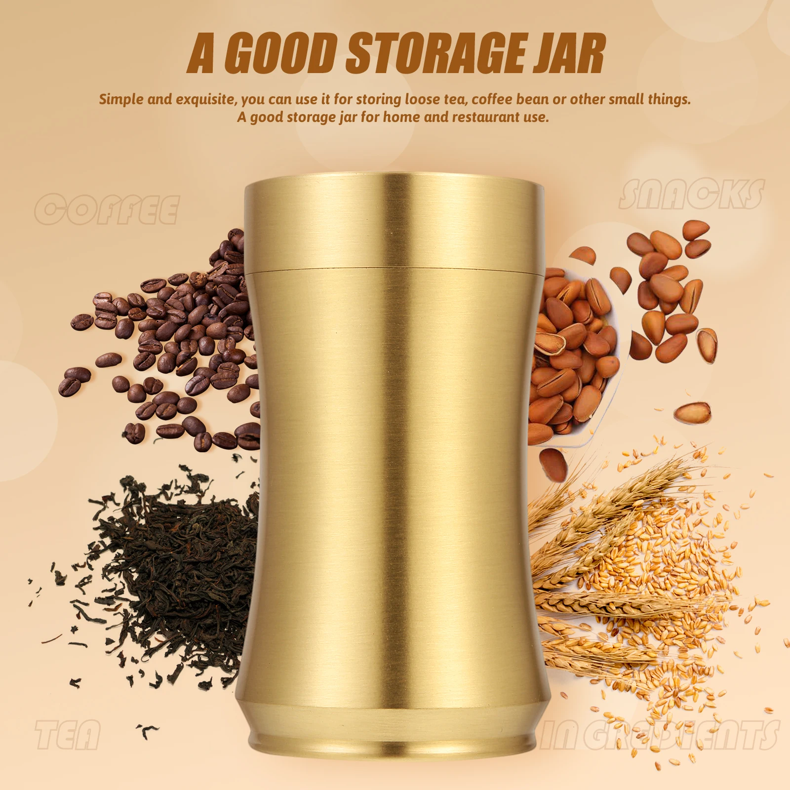 

Exquisite Pure Copper Kitchen Canister Tea Container With Sealing Lid Delicate Storage Holder For Sugar Snacks Home Decor Travel