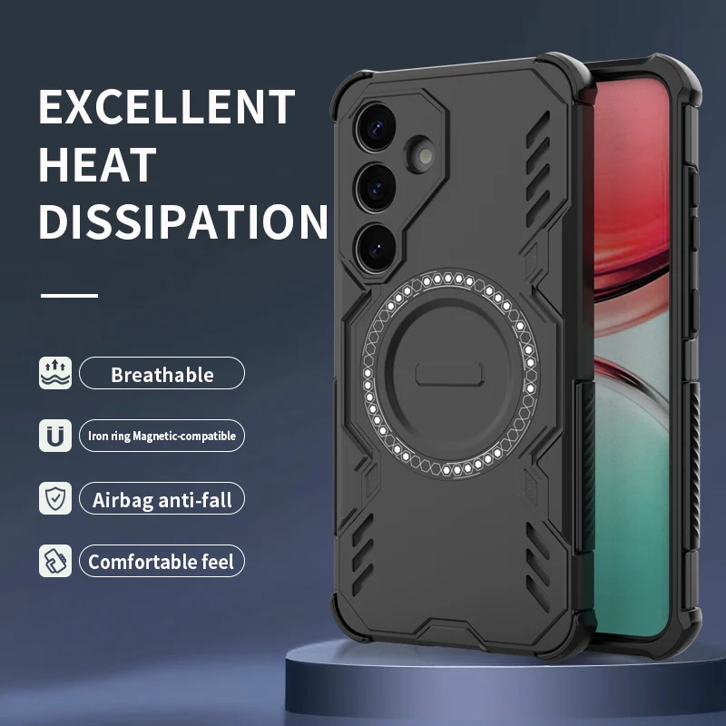 For Samsung Galaxy S25 S25 Plus S25 Ultra S25 FE  Blade Magnetic Leather Solid Color Shockproof Anti-Oxidation Phone Case