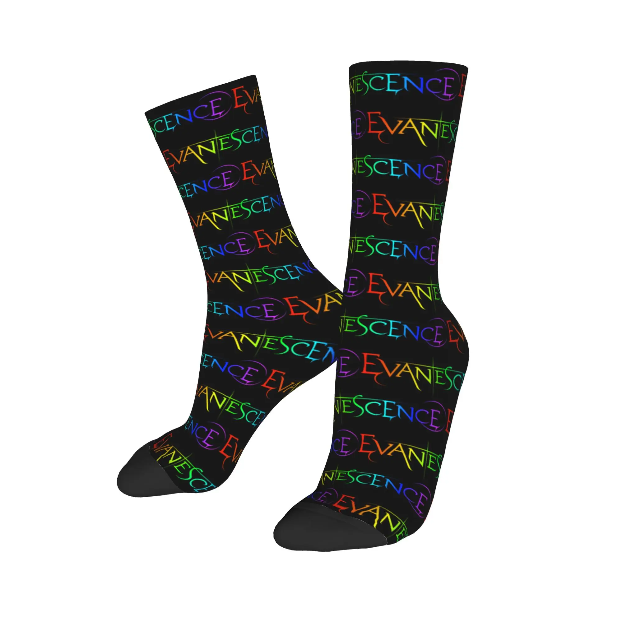 Evanescence Logo Box Socks Men Women Polyester Fashion  Socks High Quality Spring Summer Autumn Winter Middle Tube Socks Gifts