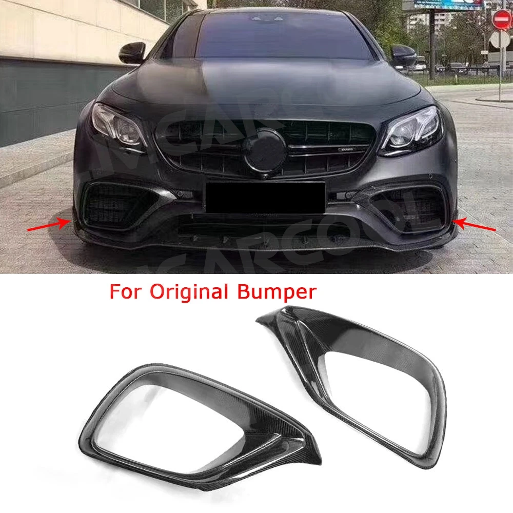 Carbon Fiber Material Front Bumper Air Vent Outlet Fog Cover Trim for Mercedes Benz E Class W213 E63 2017 2018 2019