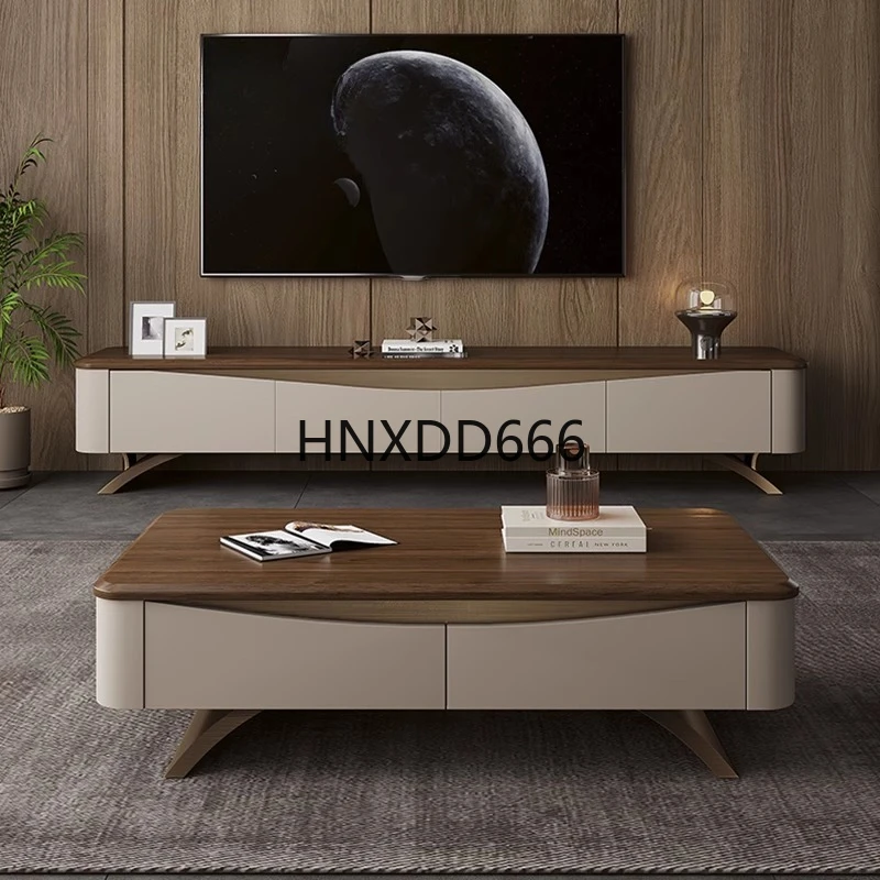 طاولة قهوة من الخشب الصلب، خزانة تلفزيون لغرفة المعيشة، مزيج من خشب الجوز الأسود #3