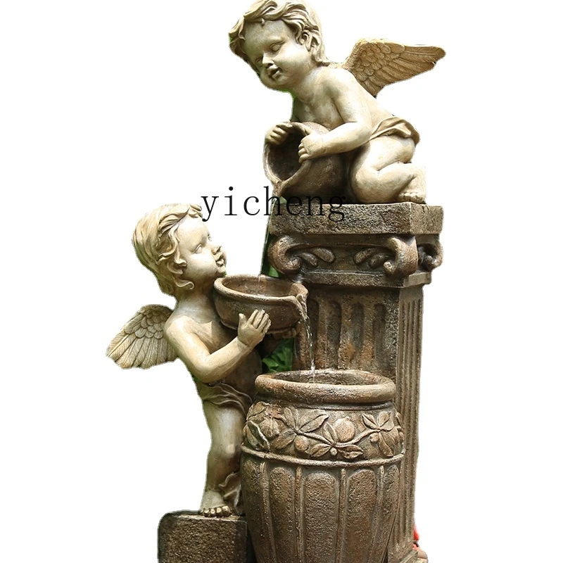 

Zc Angel Fountain Landscape Outdoor Flowing Water Ornaments Home Garden Layout Waterscape Landscaping Decoration