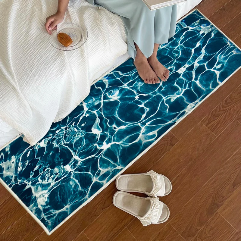 

VIKAMA Ins-Style Korean Landscape Carpet, Bedroom Bedside Carpet, Living Room Sofa Carpet, Balcony Floor Mat, Home Decoration