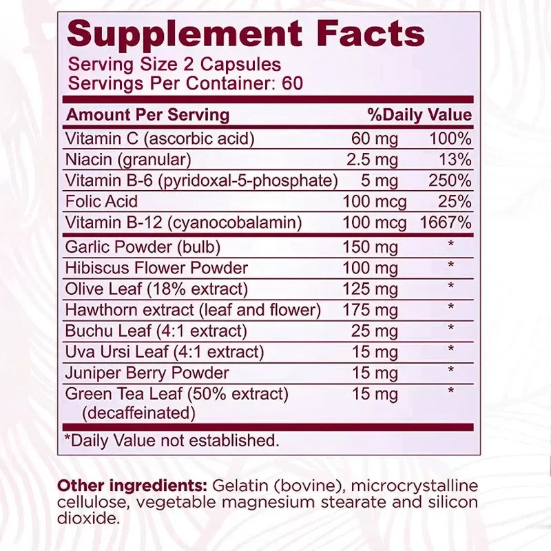 Blood & Pressure Support Capsules - for Blood Circulation, Supports Heart, Cholesterol, Cardio Healthy