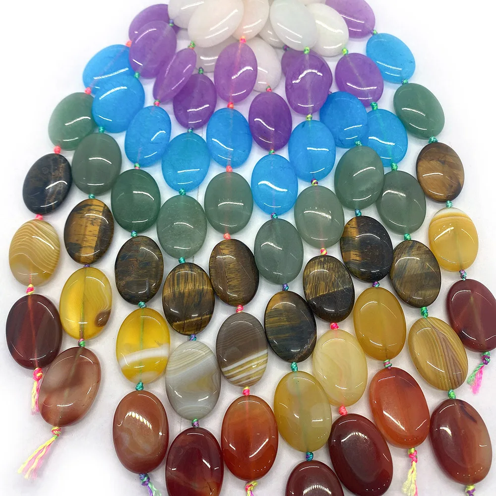 

Natural Stone Agate Tiger Eye Loose Beads Oval 17x25mmDIY Fashion Making Necklace Earrings Bracelet Charm Jewelry Accessories