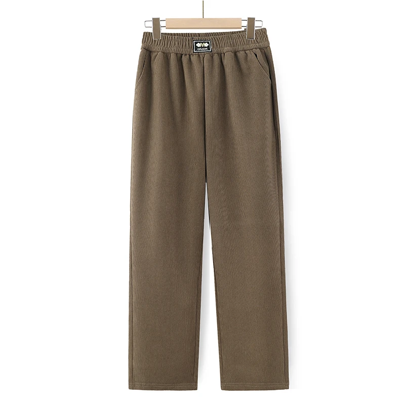 2025 solto confortável calças femininas básico clássico de alta qualidade nova cintura elástica requintado artesanato roupas outono