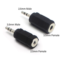 5PCS 2.5mm 3.5mm Stereo Male Plug to 2.5 3.5 Female Jack Audio Converter Adapter Connector