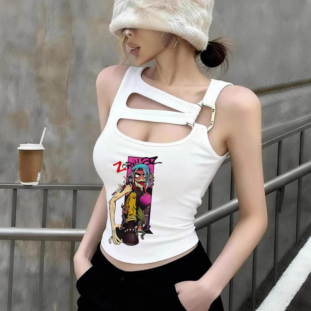 Gorillaz cropped top shoujo gyaru funny harajuku t shirt anime alternative  jojifuku japanese party
