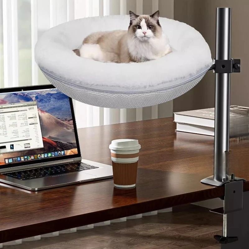 

Cat table bed 360 ° rotating cat hammock nests hanging bed nest indoor cats bed office desktop cats nest bracket