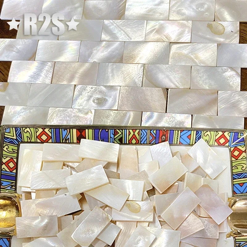 100pcs rectangle FanshapePure White Color Shell Mother of pearl mosaic tile for Crafts DIY Decoration