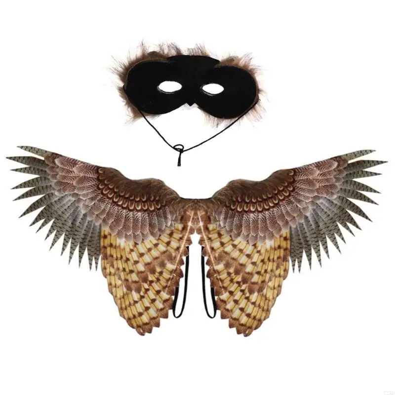 72xe vogels kostuum vleugel uil masker uil vleugel dieren uil kostuumset Halloween Owl half gezichtsmasker voor kinderen