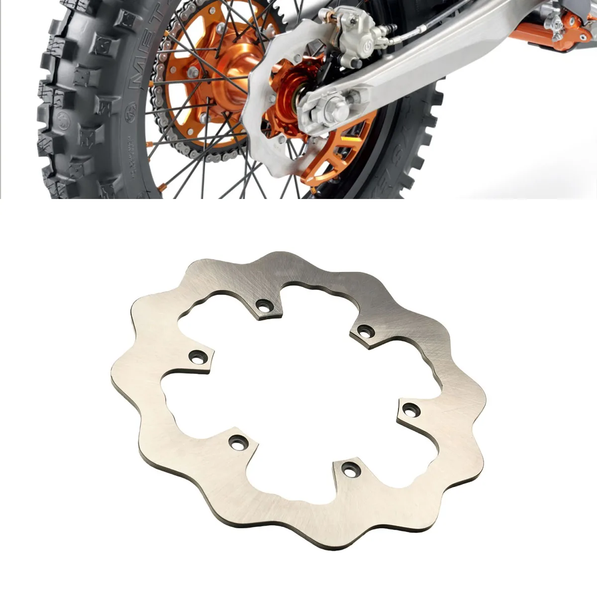 220MM Motorcycle Rear Brake Disc Rotor Set For Husqvarna FE TE FC TC TX FX For KTM XC XCF XCW SX SXF EXC EXCF TPI Six Days