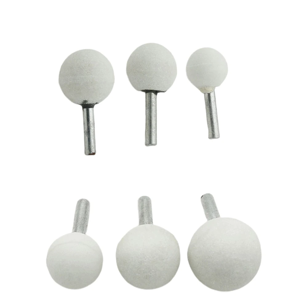 Grinding Head 5Pcs Ball Shaped Ceramic Grinding Head Bit Set with 6mm Shank for Furniture Handicrafts and Molds