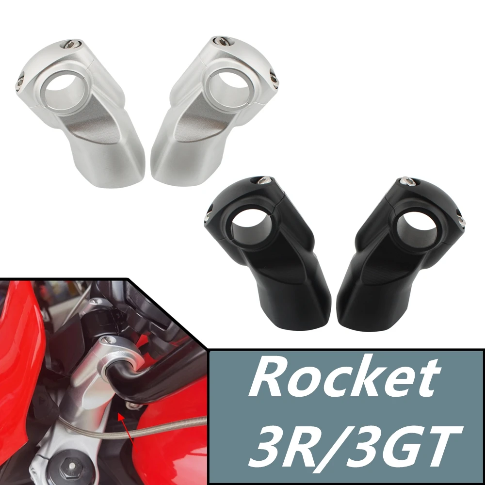 Motorcycle Handlebar Riser Mount Clamp Spacer Handlebar lift LC 22mm For Triumph Rocket 3R Rocket 3GT 2019-2024