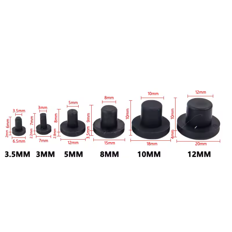 10Pcs מוצק גומי חור כובעי 3mm-12mm טמפרטורה גבוהה התנגדות T סוג סיליקון חותם חור תקעים אבק הוכחה אטם סוף Caps