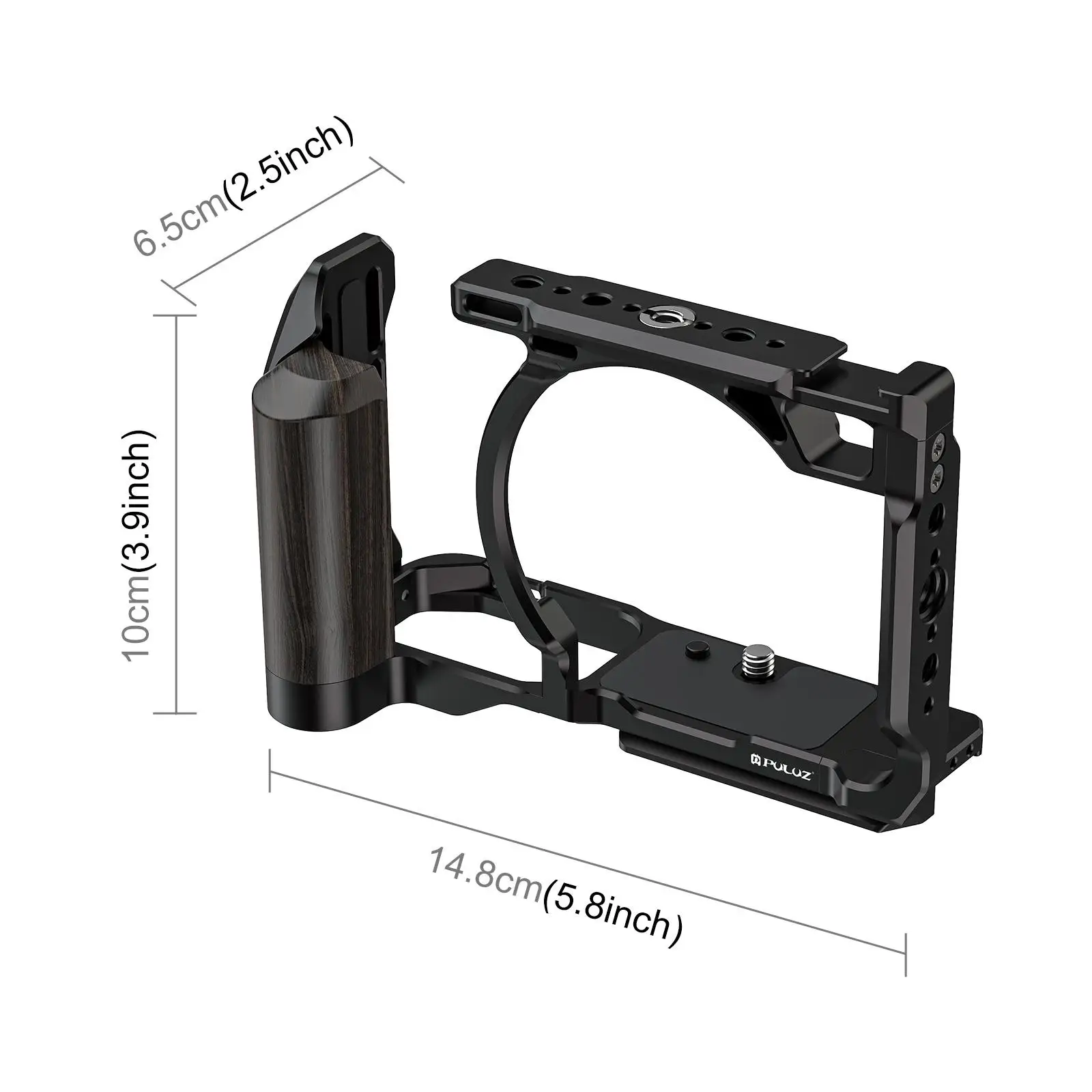 Für Nikon ZR PULUZ Holzgriff Metall Kamerakäfig Erweiterungsrahmen – Detail 2