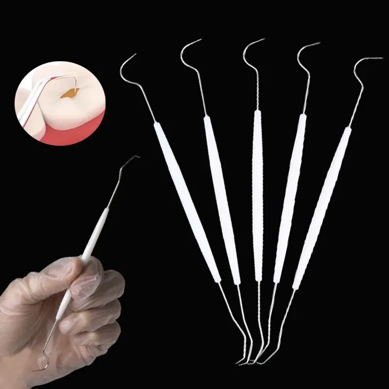 10Pcs Double Head Dental Explorer Probe Stainless Steel Teeth Clean Oral Hygiene Tools Probe Hook Pick Dental Instrument Tools