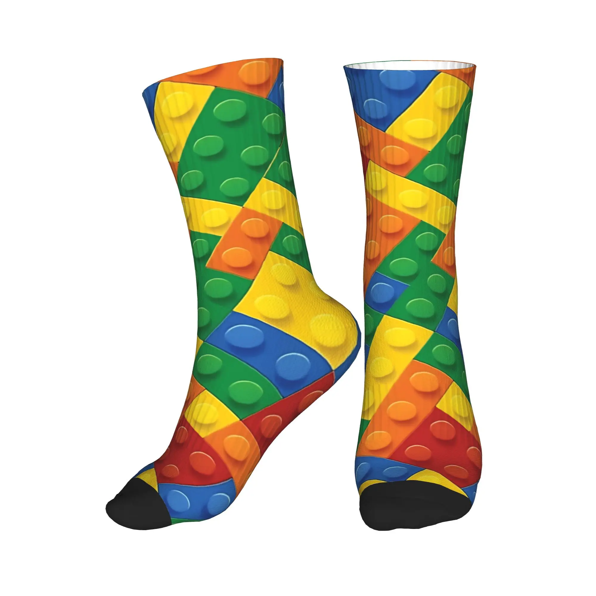 Bricks Blocks Toys Diagonal Socks  Custom Stockings Anti Sweat Couple Socks Warm Soft Winter Leisure Running Sports Socks