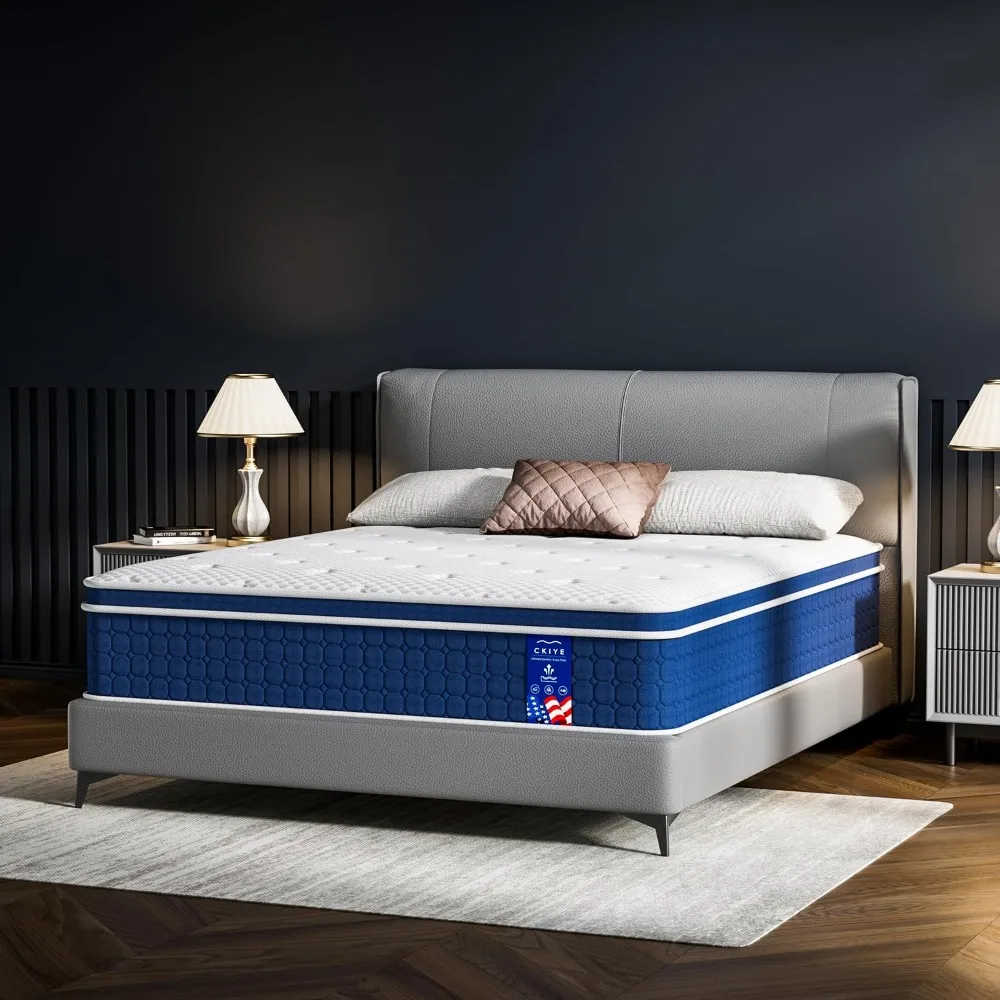 

12 inch Queen Size Mattress 80*60*12 Hybrid Medium Firm Memory Foam in a Box with Pocket Springs CertiPUR US Extra Edge Support